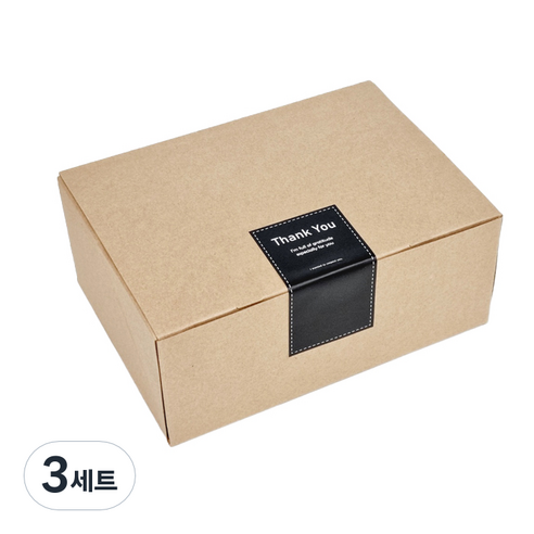 피크닉앤패키지 원터치 상자 소 12p + 스티커 12p, 크라프트(상자), 블랙무광(스티커), 3세트