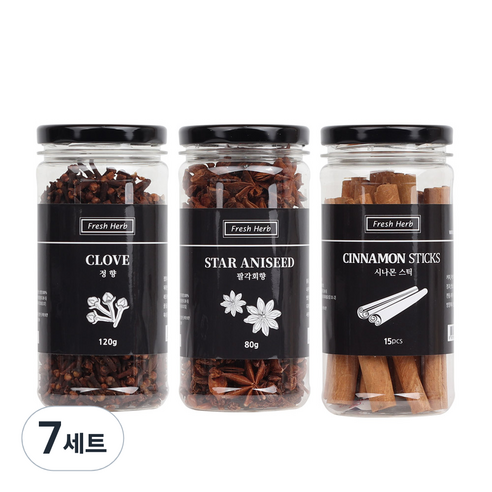신선약초 뱅쇼만들기세트 시나몬스틱 15p + 팔각회향 80g + 정향 120g, 320g, 7세트