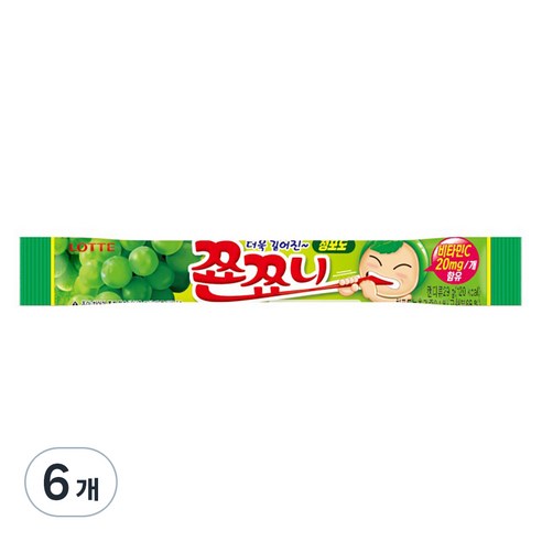 롯데웰푸드 쬰쬬니 청포도, 29g, 6개