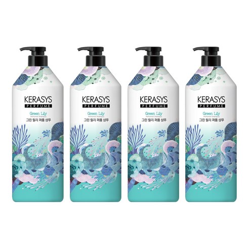 케라시스 퍼퓸 샴푸 그린 릴리, 4개, 1L