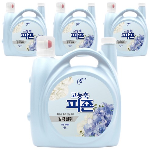 피죤 고농축 오리지널 섬유유연제 오션후레쉬, 6L, 4개