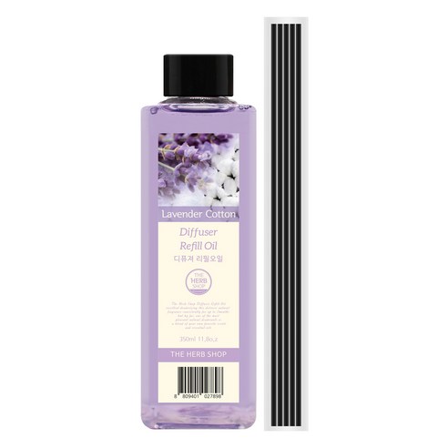 더허브샵 디퓨저 리필 오일, 라벤더 코튼, 350ml, 1개