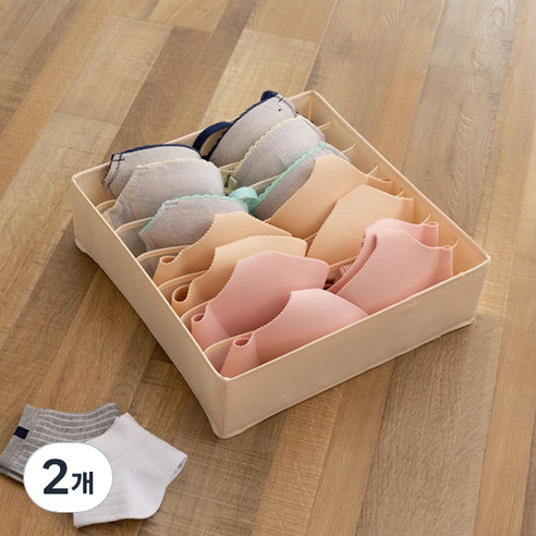 스타 클린 속옷 칸막이 정리함 7칸, 2개, 04 아이보리