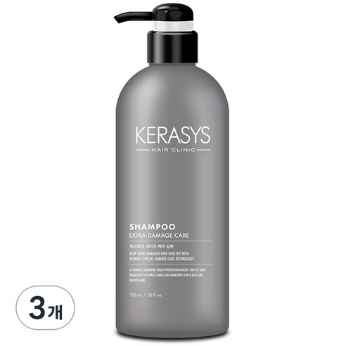 케라시스 엑스트라 데미지 케어 플러스 샴푸, 750ml, 3개