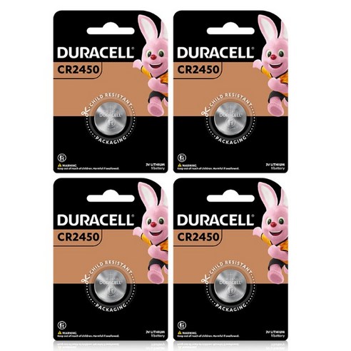 듀라셀 코인 리튬 건전지 CR2450, 1개입, 4개