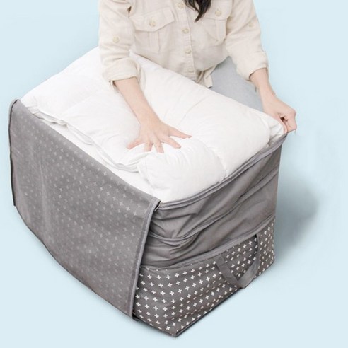 올리빙 크로스 확장형 이불정리함, 그레이, 1개