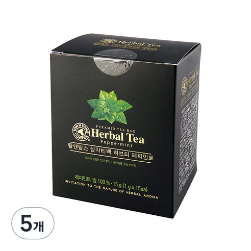 탐앤탐스 삼각티백 허브티 페퍼민트, 1g, 15개입, 5개