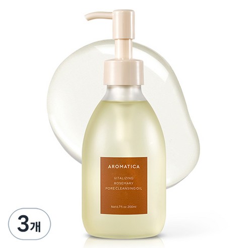 아로마티카 바이탈라이징 로즈마리 포어 클렌징 오일, 3개, 200ml