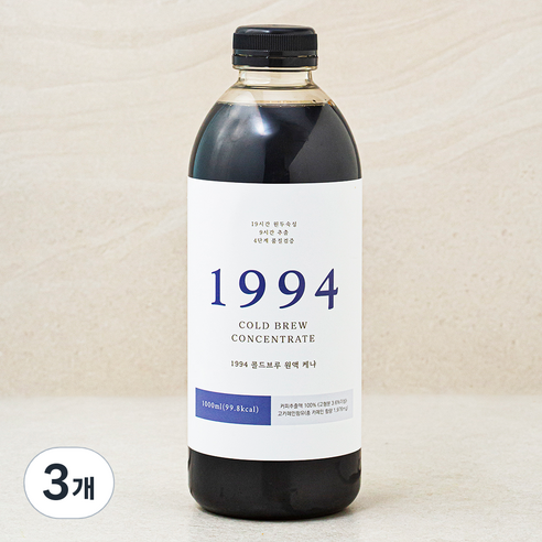 1994 콜드브루 원액 케냐 액상커피, 1000ml, 3개