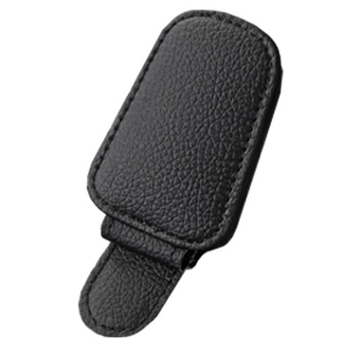 대한 차량용 가죽 클립 자석 선글라스 거치대, 블랙, 1개