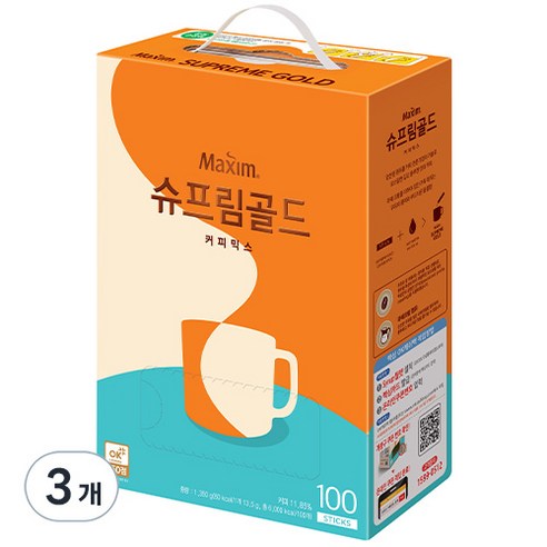 맥심 슈프림 골드 커피믹스, 13.5g, 100개입, 3개
