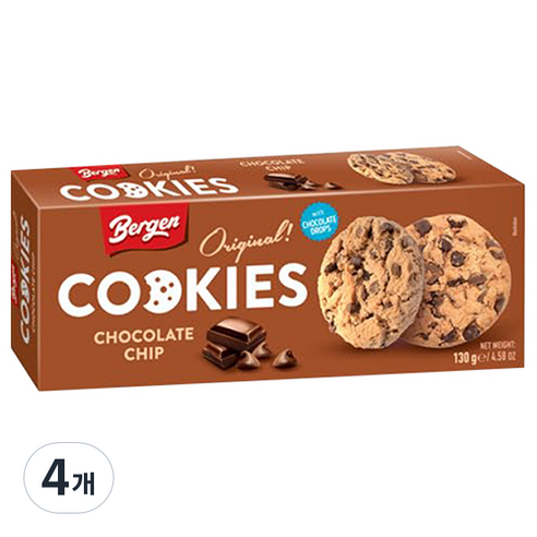 버겐 오리지날 초콜렛칩 쿠키, 130g, 4개