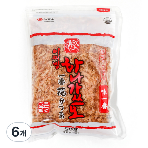 야마끼 이찌방 하나 토핑용 가쓰오부시, 50g, 6개