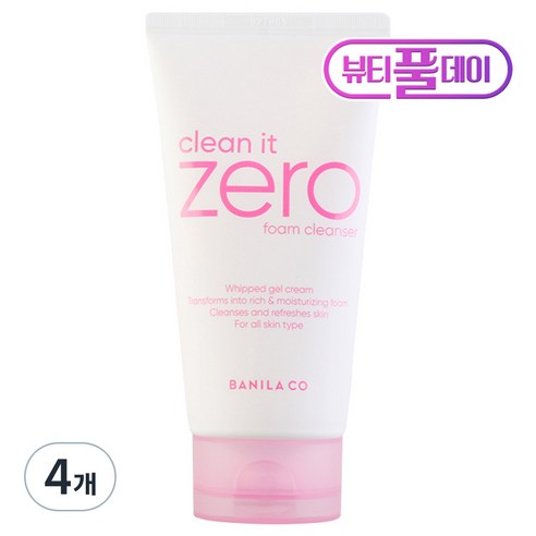 바닐라코 클린 잇 제로 폼 클렌저, 150ml, 4개