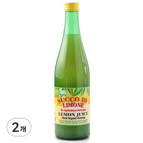 유로푸드 유기농 레몬쥬스, 500ml, 2개