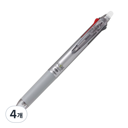 프릭션 슬림 3색 볼펜 0.5mm, 다크실버, 4개
