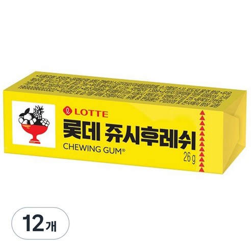 쥬시후레쉬 츄잉껌, 26g, 12개