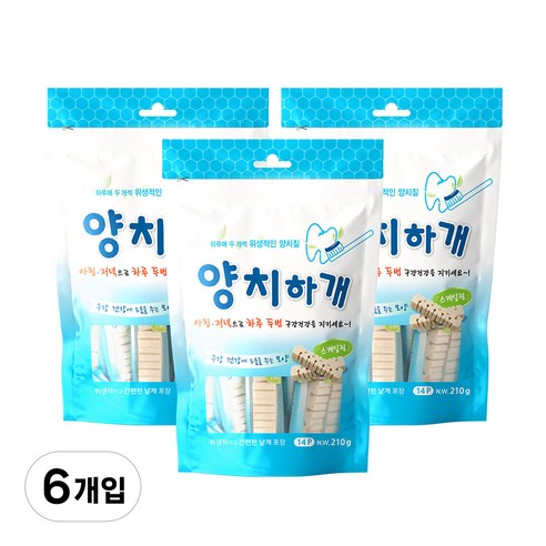 양치하개 반려견 덴탈껌 14p, 스케일링, 210g, 6개