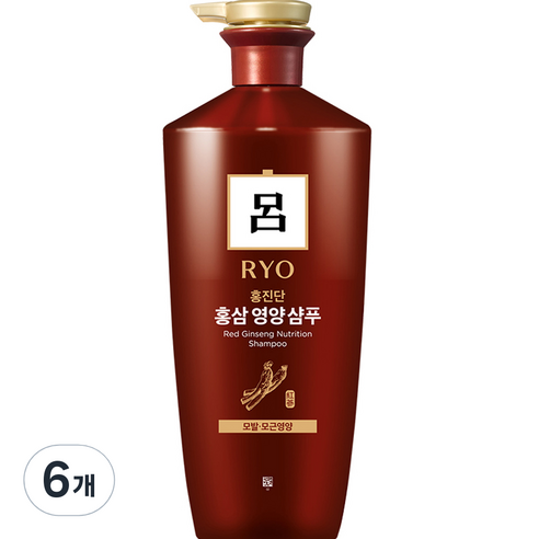 려 홍진단 홍삼 영양 샴푸, 820ml, 6개