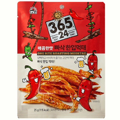 사조 한입 먹태 매콤한맛, 25g, 5개