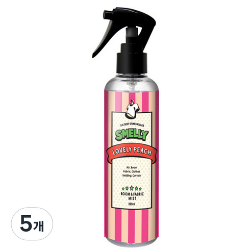 스멜리 룸앤패브릭 러블리피치 250ml, 5개, 과일/트로피칼향