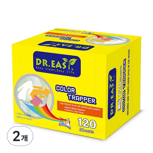 블루선 DR.EASY이염방지시트 먼지제거 얼룩방지 세탁티슈 120매, 2개
