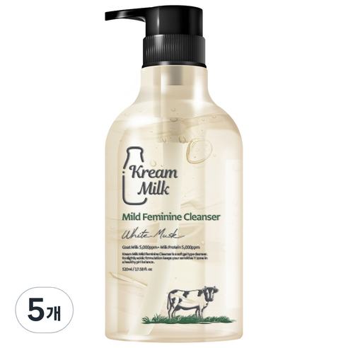 크림밀크 마일드 유산균 여성청결제, 5개, 520ml