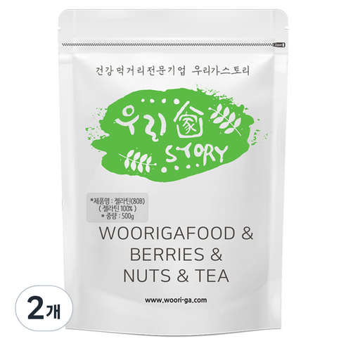 우리가스토리 프리미엄 우피 젤라틴 80B 베이킹재료, 500g, 2개