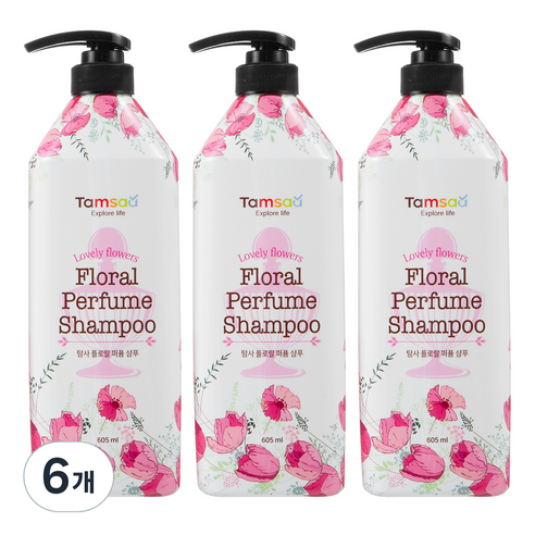 탐사 플로랄 퍼퓸 샴푸, 605ml, 6개