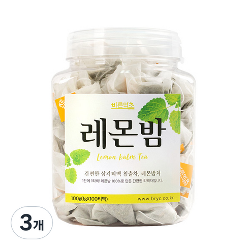 바른약초 레몬밤 삼각티백, 100g, 3개