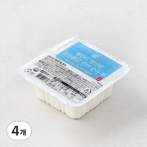 한둘 명인이 엄선된 국산콩으로 만든 한끼 순두부, 150g, 4개