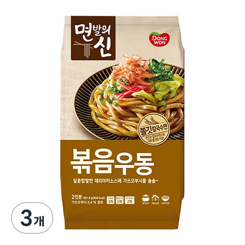 동원 면발의신 볶음우동 2인분, 401.6g, 3개