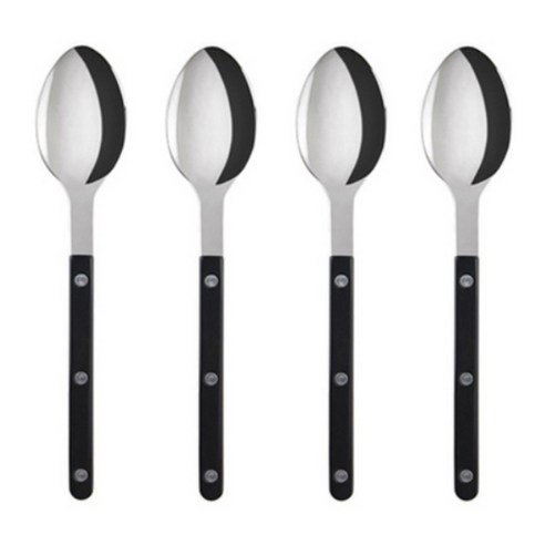 사브르 비스트로 샤이니 디너스푼 21.5cm, 블랙, 4개