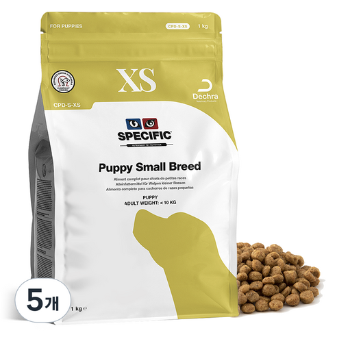 스페시픽 퍼피 건식사료, 생선, 1kg, 5개