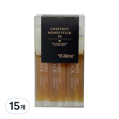 허니바이허니 허니스틱 밤꿀, 300g, 15개