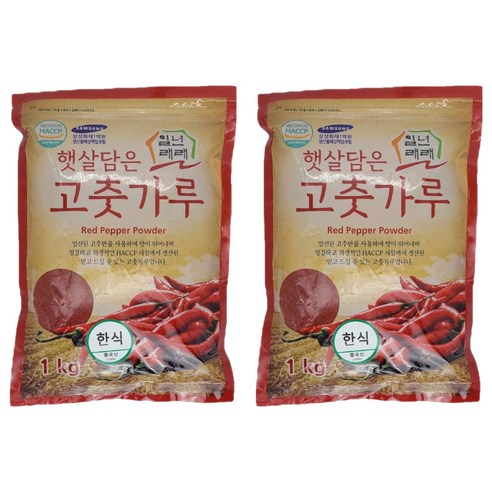 일년래래 햇살담은 중국산 한식용 고춧가루, 1kg, 2개