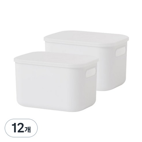 룸앤홈 애니 팬트리 수납박스, 화이트, S(180 x 260 x 160 mm), 12개