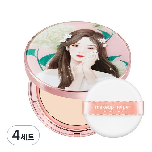 메이크업헬퍼 아트 팩트 오리지널 프로피니쉬 25g 스위트소피아 1개 + 전용 퍼프 세트, 22호 누드베이지, 4세트