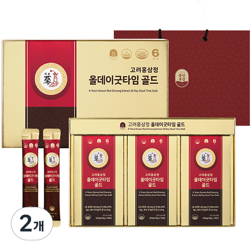 풍년보감 6년근 고려홍삼정 올데이굿타임 골드 30포 선물세트+쇼핑백 진세노사이드 15mg 홍삼스틱, 1개, 300g