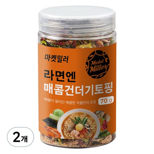 마켓밀러 라면엔 매콤 건더기 토핑, 70g, 2개