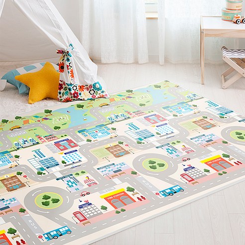 층간소음 걱정 끝! 우리 아이 놀이 공간, 이제 안심하세요 자동차도로매트