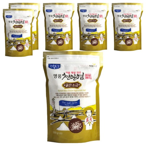 주원염전 여름햇살담은 명품천일염 굵은소금, 500g, 6개