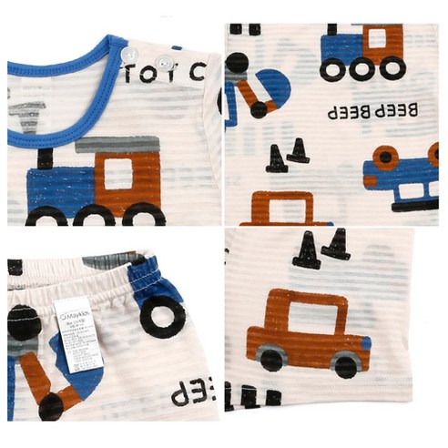 땀 많은 아이도 쿨쿨! 메이키즈 통기성 5부 실내복으로 꿀잠 예약!