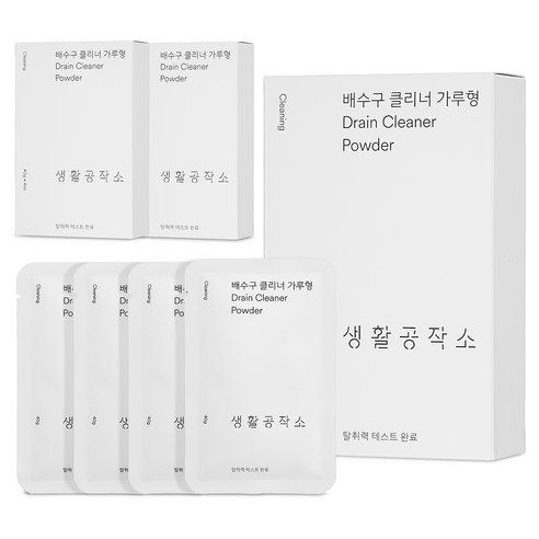 생활공작소 배수구클리너 가루형 4p, 160g, 3개