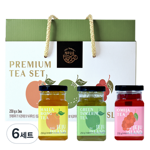 제주담움 프리미엄 차 한라봉 250g + 청귤 250g + 오미자 250g 세트, 6세트