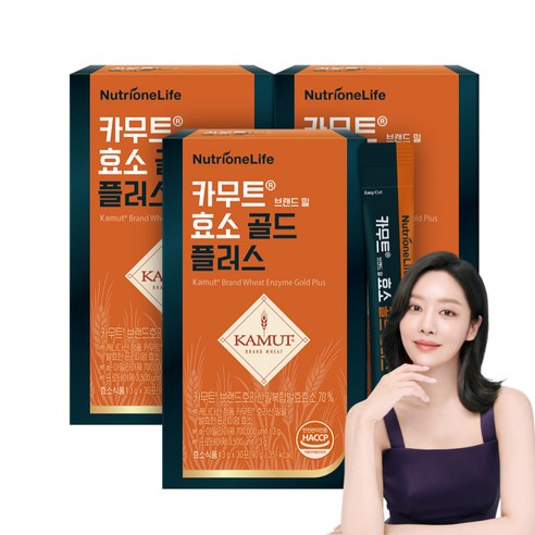 뉴트리원 카무트 브랜드 밀 효소 골드 플러스, 90g, 3개