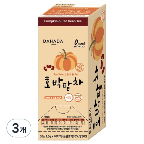 다하다 호박팥차, 1.5g, 40개입, 3개