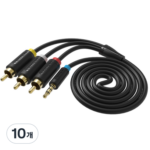 벤션 순동 3.5mm AV to 3 RCA 오디오 케이블 1.5m, 10개