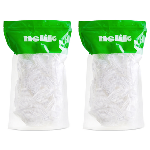 넬릭 퀵 커버 일회용 다용도 비닐 헤어 캡 100p, 투명, 2개