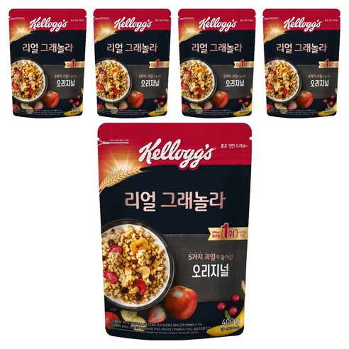 켈로그 리얼 그래놀라 오리지널 시리얼, 400g, 5개